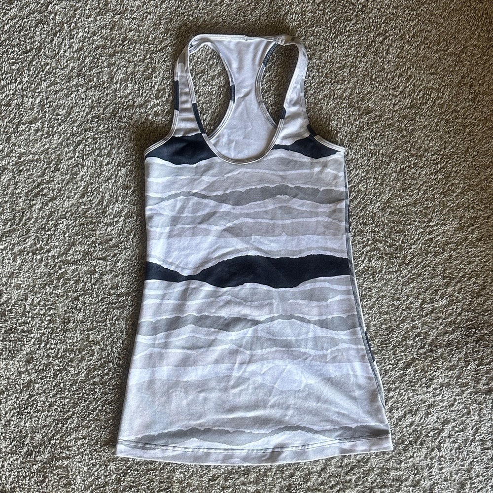 lululemon athletica Black and White Racerback Tank Top